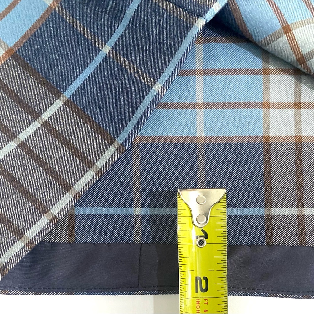 STAUD Patsy Wool Knit Plaid Mini Dress 70s Retro Like New Altered Length - Picture 13 of 16